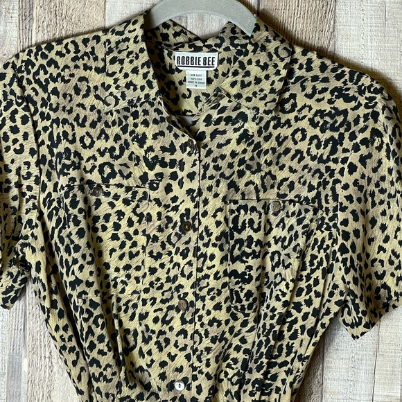 Vintage Robbie Bee Cheetah Print Silk Maxi Dress - Picture 4 of 9